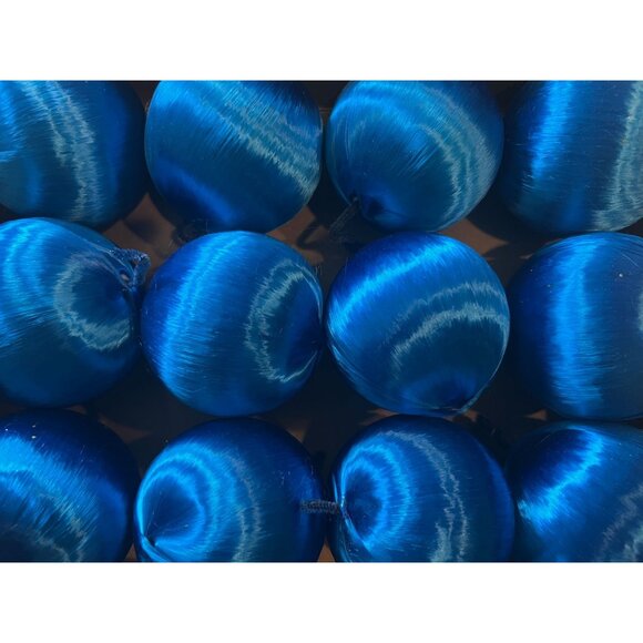 Vintage Package of 12 Holiday House Christmas Balls Decorations Star Band Satin - Picture 2 of 9